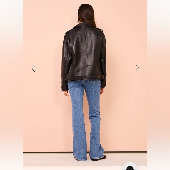 NWT ENA PELLY NEW YORKER OVERSIZED LEATHER JACKET SZ 2 - Picture 12 of 13